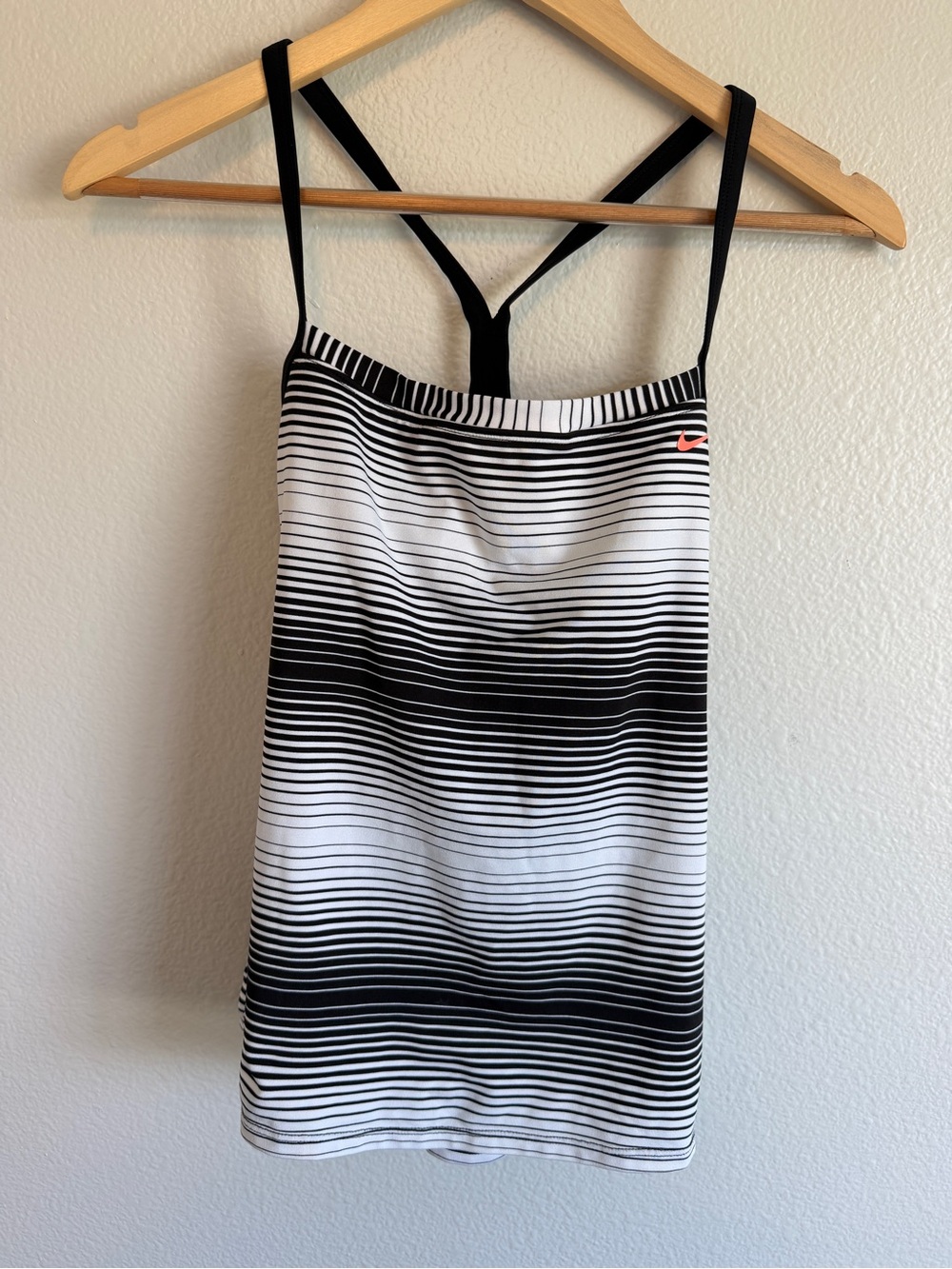 Nike Black & White Striped Racerback Tank